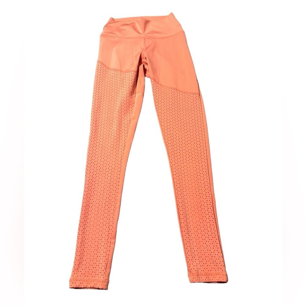 BuffBunny Orange Perforated Leggings size Small Activewear Full Length Leggings